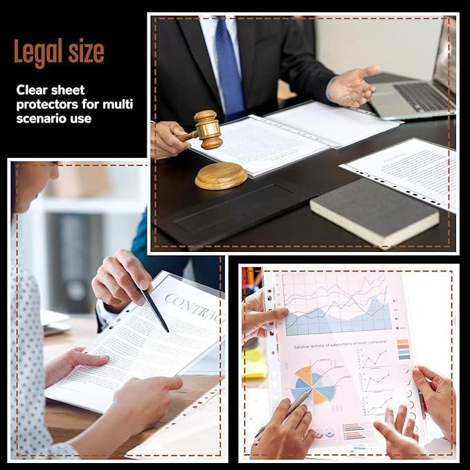 200 Pcs 8.5 x 14 Legal Size Heavyweight Clear Sheet Protectors, Heavy Duty - Image 6