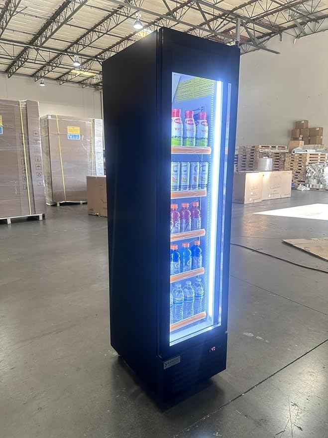Commercial Beverage Refrigerator Display Fridge, Slim Single Glass Door - Image 3