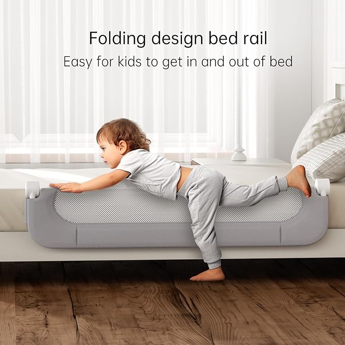 Folding Bed Rail for Toddlers, Baby Bed Rail Guard - Image 3