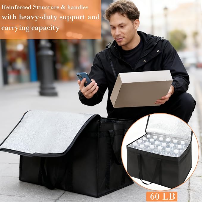 Insulated Bags for Food Delivery, XXXL Pizza Delivery Bags for Hot and Cold Food - Image 6