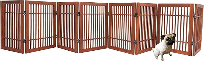 Urnporium Freestanding Pet Gate Folding Wooden Fence - Image 2