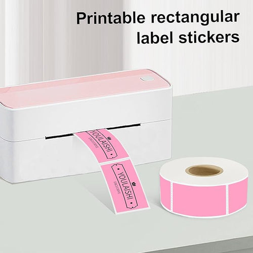 1x2 inch Label Stickers Roll for Thermal Printer 500PCS Pink Colored Removable - Image 2