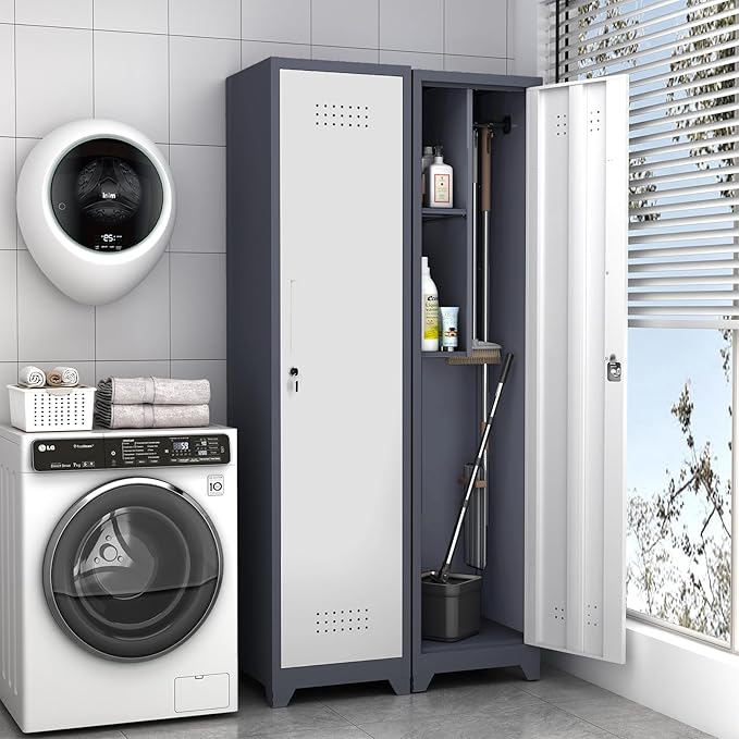 LUCYPAL Slim Broom Storage Cabinet by HomeOfficeFurniture