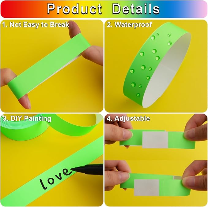 1200 Pcs Plastic Paper Wristbands - Image 6