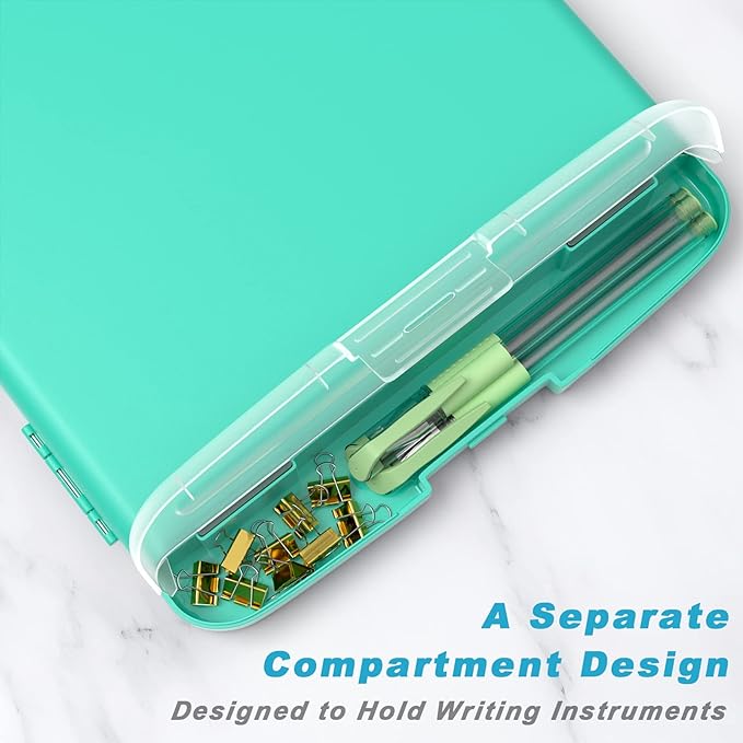Rimilak Plastic Clipboard with Storage, 8.5 x 11 High Capacity Folio Nursing - Image 4