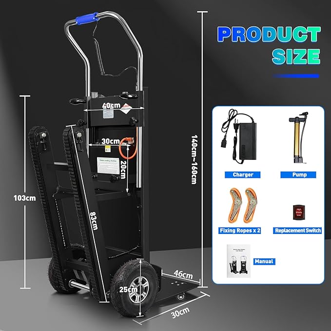 Electric Stair Climbing Hand Trucks Dolly Cart, 900lb Capacity Heavy Duty Stair - Image 2