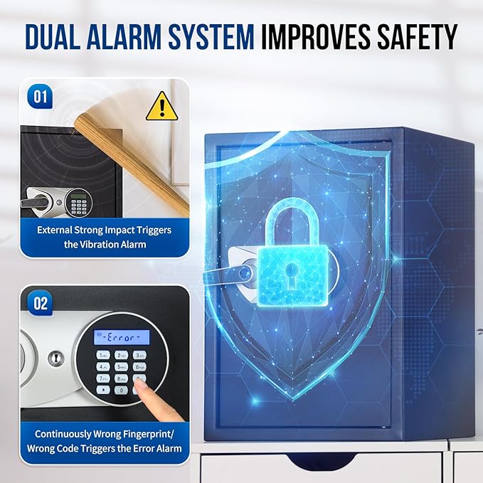 BlackSmith Large Home Safe Box 2.0 Cub Biometric Safe Fingerprint Recogntion - Image 5