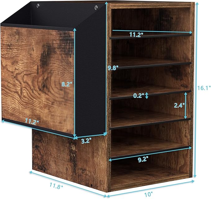 6 Tier Adjustable Countertop Mail Sorter, Mailboxes - Image 5