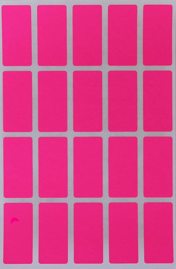 Royal Green Neon Pink Index tabs Color Labels 1.57 inch x 0.75 inch by RoyalGreen