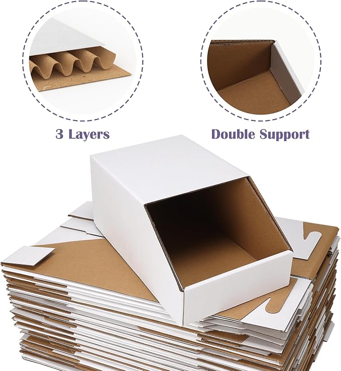 EXYGLO Stackable Cardboard Storage Bins 30 Pack, Corrugated Organizer Bins - Image 3