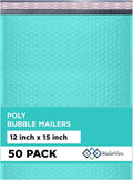 Teal Large Poly Bubble Mailers 12x15 inch | Self Seal Padded Envelopes by MAILERVIEW
