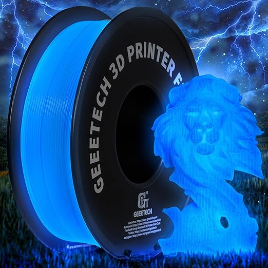 Geeetech Luminous PLA 3D Printer Filament, Glow in The Dark Blue, Amazing by GEEETECH