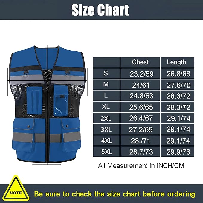 Safety Vest High Visibility Reflective Construction Vest - Image 3