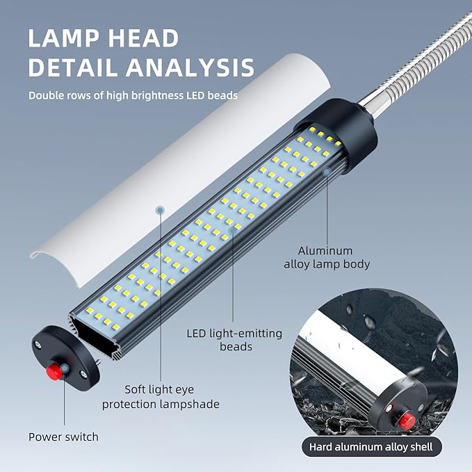 24W LED Work Light, 2400Lumen FlexibleGooseneck Work Light - Image 4