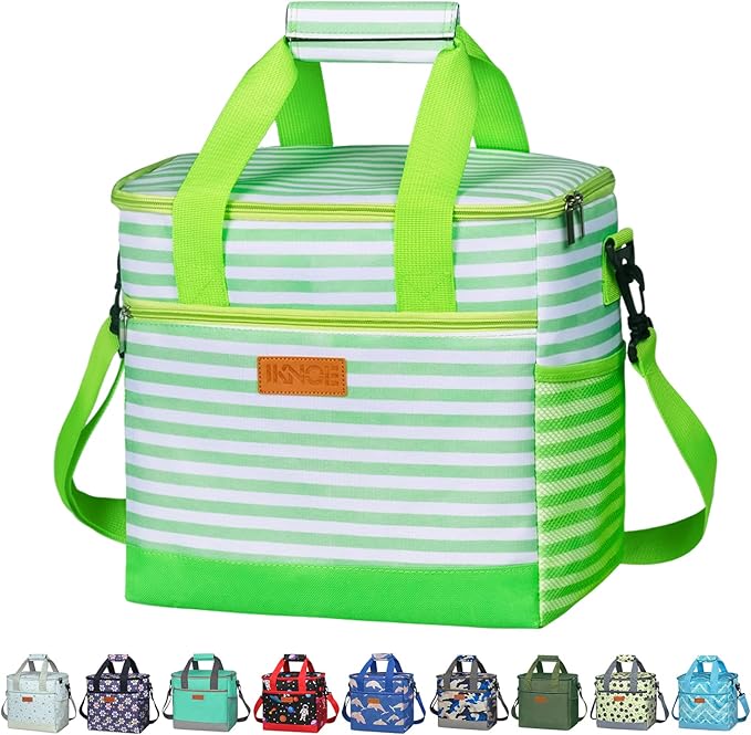 Iknoe Large Cooler Bag Collapsible 24 Can Insulated Bags Leakproof Lunch Cooler by Iknoe