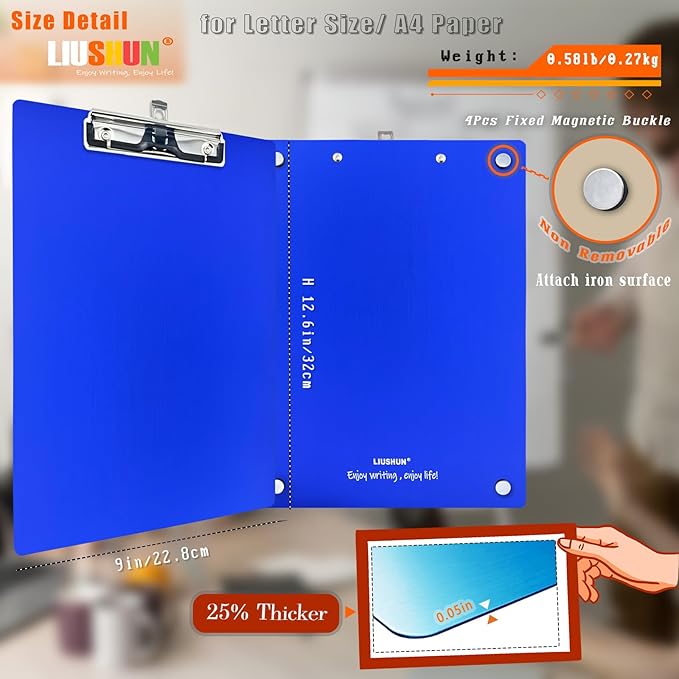 Aluminum Magnetic Clipboard A4 Metal Strong Fixed Magnet Message Clip Board - Image 5