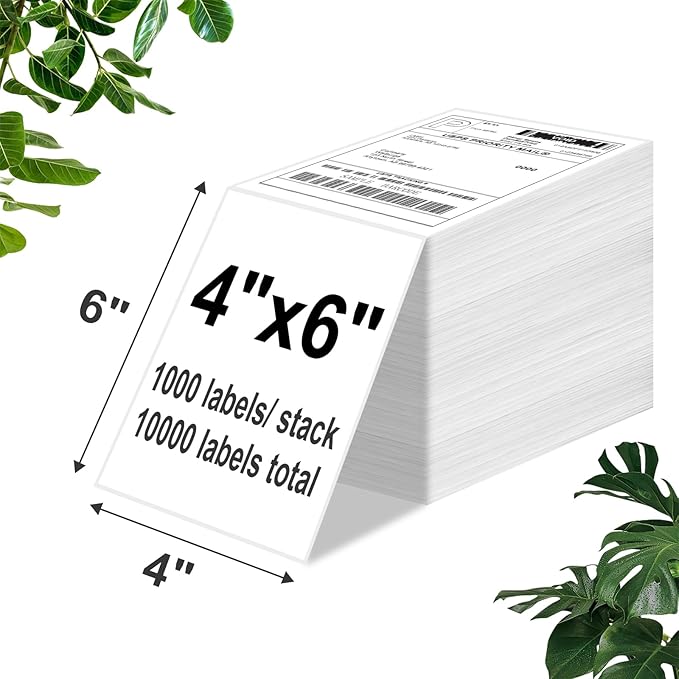 SJPACK 4 x 6 Fanfold Label, 10000 Thermal Shipping Labels - Image 2