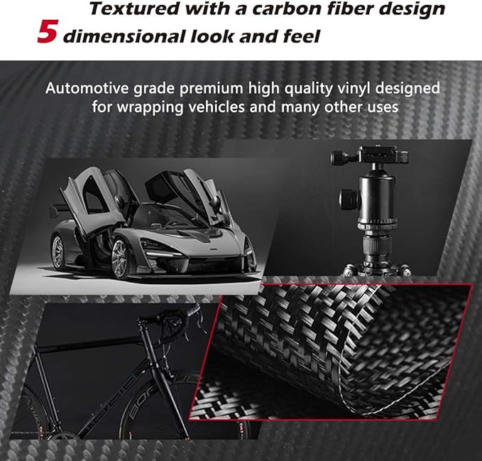 CloudBuyer Universal Car Door Edge Protector, Carbon Fiber 5D Gloss Black Vinyl - Image 5