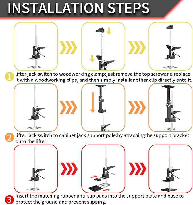 2 Pack Cabinet Jacks, 3rd Hand Support System - Image 6