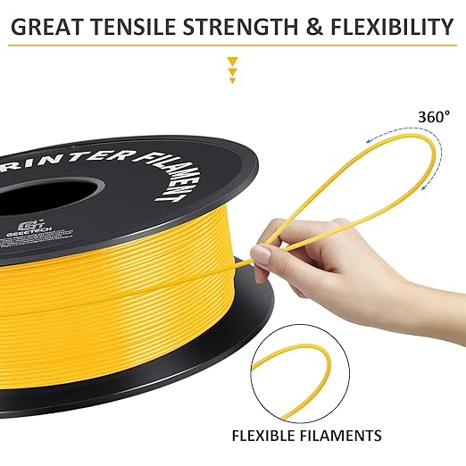 Geeetech Yellow PLA Filament 1.75mm, 3D Printer Filament Dimensional Accuracy - Image 5
