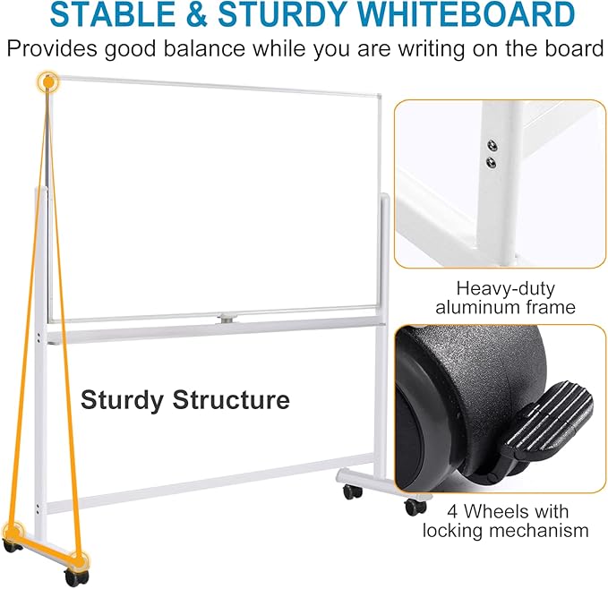 Mobile Whiteboard with Stand - Image 5