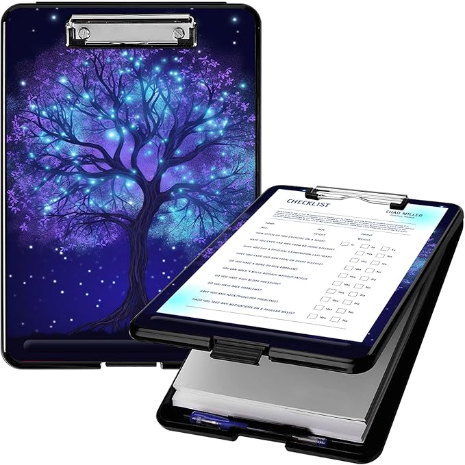 Clipboard with Storage, High Capacity Plastic Storage Clipboard with Pen Holder by Qindaiwen