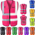 Custom Safety Vest for Men High Visibility Protective Workwear 5 Pockets Class 2 by YAEILOV