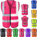 Custom Safety Vest for Men High Visibility Protective Workwear 5 Pockets Class 2 by YAEILOV