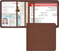 Car Insurance and Registration Holder, 5.5 x 5 Inch PU Leather Vehicle Glove by Techion