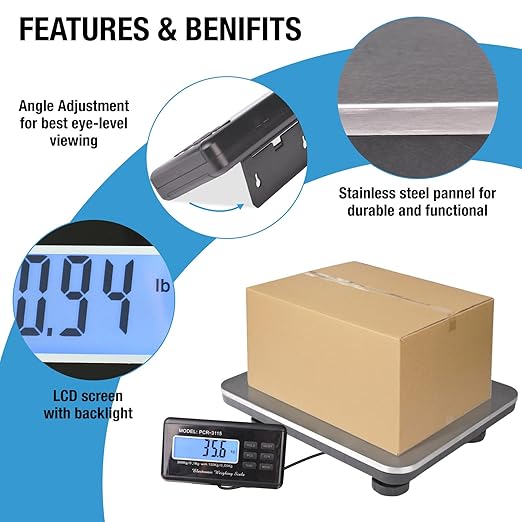 SurmountWay Shipping Scale 660lbs LCD Digital Platform Heavy Duty Portable - Image 4