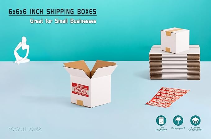 6x6x6 inch Small Shipping Boxes, Gifts Wrapping, 15 Pack - Image 5