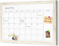 4 THOUGHT Whiteboard Calendar 24" x 18" Magnetic Dry Erase Board Wood Frame by 4Thought