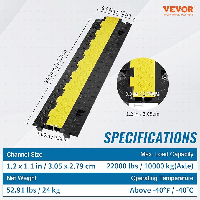VEVOR 5 PCs TPU Cable Protector Ramp - Image 7