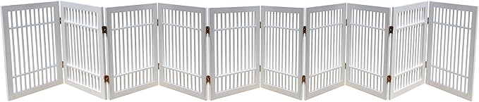 Pet Dog Gate Strong and Durable Freestanding Folding Acacia Hardwood Portable by Urnporium