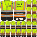 BeautyWill Custom Logo 10/20 Pack Safety Vest Class2 High Visibility Vest by BeautyWill