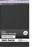 Black Small Bubble Mailers 4x8 Inch #000 | Thick Padded Poly Bubble Mailer by MAILERVIEW