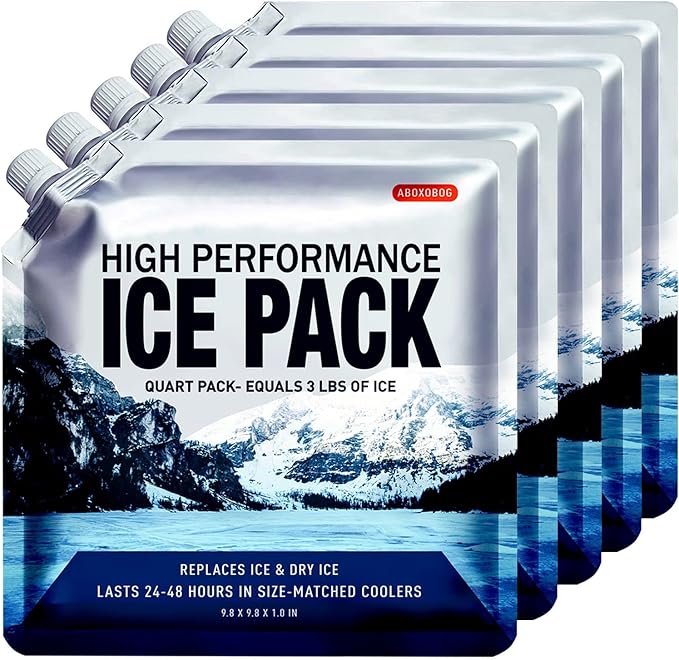 Reusable Ice Packs for Coolers Long Lasting Gel Freezer Packs for Cooler Bag by ABOXOBOG