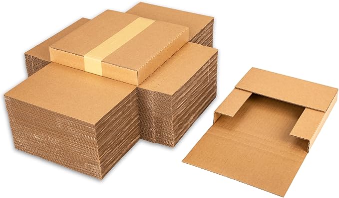 50 Pack 7" 45 RPM Vinyl Record Mailers, 7.5"L x 7.5"W x 1.1"H Kraft Corrugated - Image 8