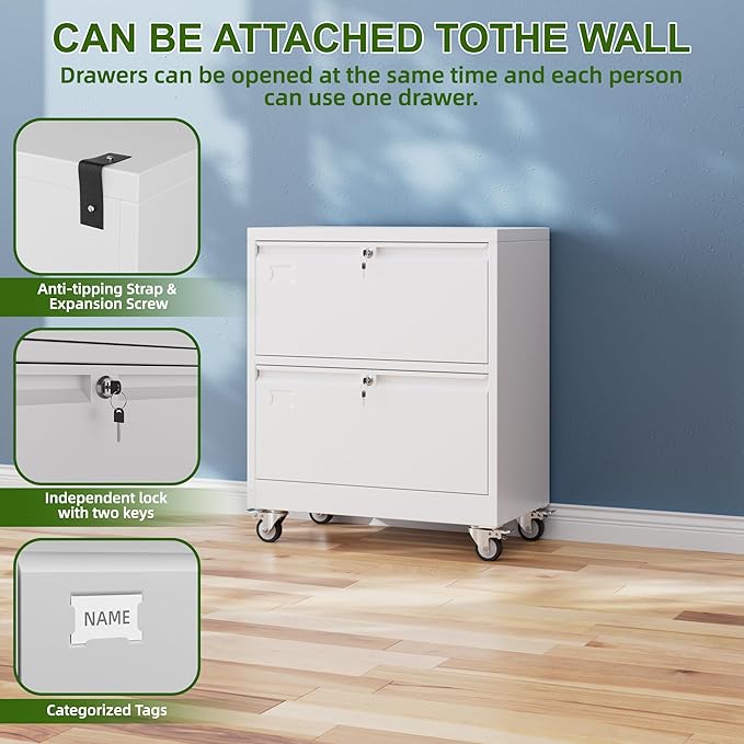 Aobabo 2 Drawer Lateral File Cabinet - Image 6