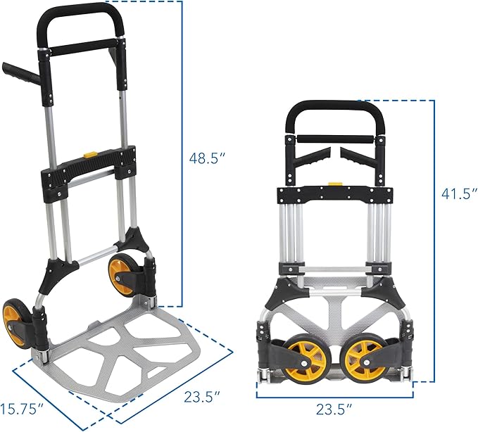 Mount-It! Folding Dolly, Aluminum Trolley, Industrial Grade Heavy Duty 440 Lb - Image 5