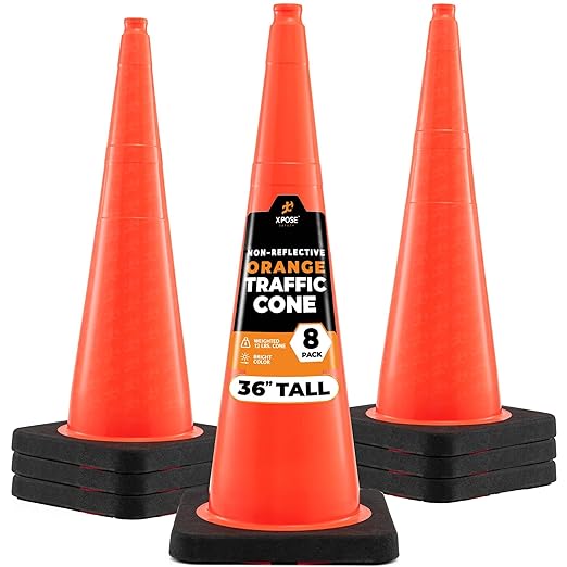 Xpose Safety 36 Inch Orange Traffic Cones Heavy Duty 12lb, Kids and Construction by XposeSafety