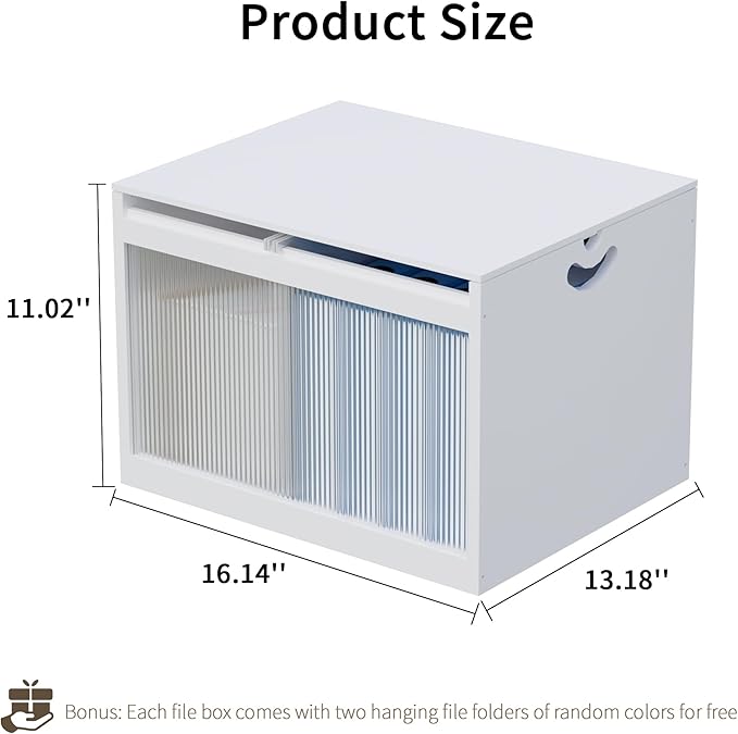 White Bamboo Acrylic File Box - Image 2