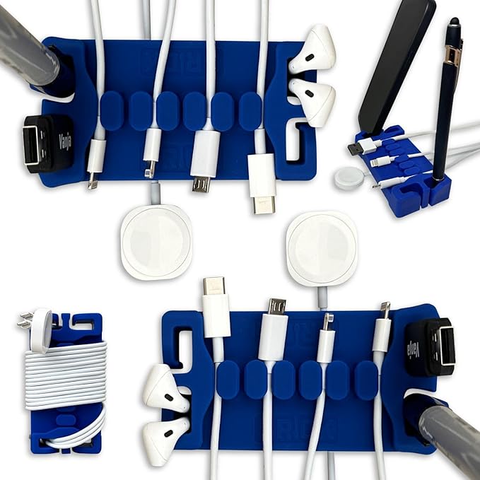 DeskBrick 2PK – Patented Non-Slip Steel-Weighted Desk Organizers & Cable by CordBrick