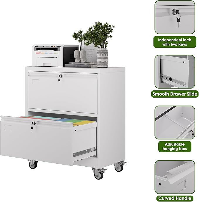 Aobabo 2 Drawer Lateral File Cabinet - Image 5
