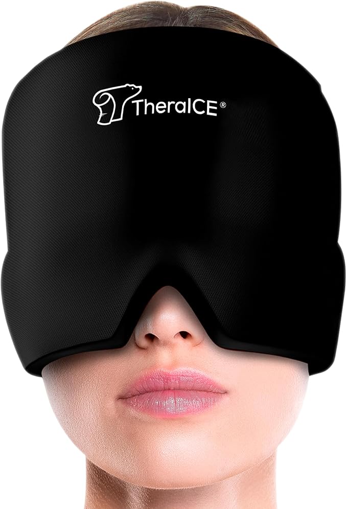 TheraICE Migraine Relief Cap, Soothing Headache Hat Ice Pack Mask, Face Cold by TheraICERx