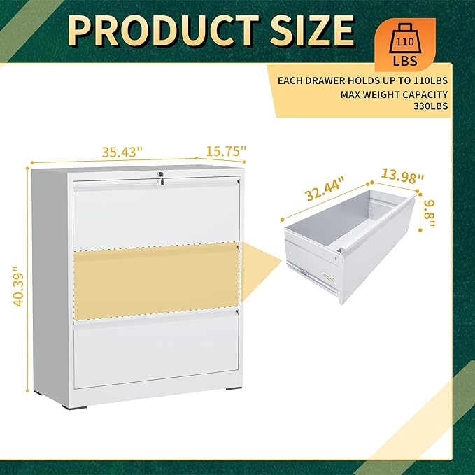 3 Drawer Lateral File Cabinet - Image 3