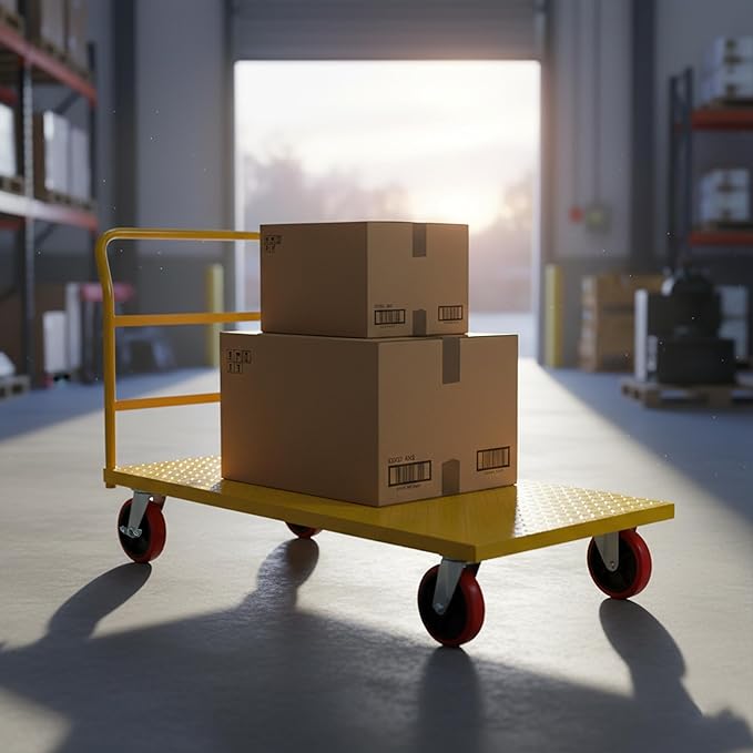5Seconds Flatbed Platform Cart Industrial Dolly Heavy Duty 60” x 30” Hand Push - Image 6
