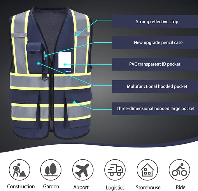 AYKRM Custom Logo Personalised Printed High Visibility Reflective 2 two tone - Image 6