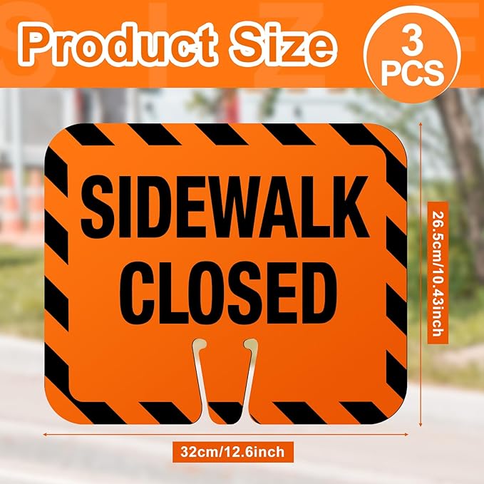 3 Pcs Plastic Sidewalk Closed Sign Bulk - Image 2