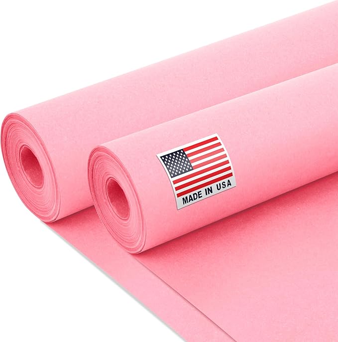 24" x 1200" Pink Kraft Paper Roll, 45 lbs Thickness, Made in USA Colored Craft by Paclord